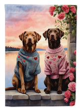 Load image into Gallery viewer, Chesapeake Bay Retriever Two Hearts House Flag