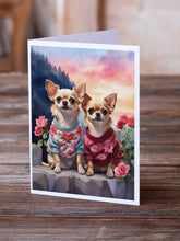 Load image into Gallery viewer, Chihuahua Two Hearts Greeting Cards - Blank Note Cards – 8-Pack of Artist-Designed Cards with Envelopes
