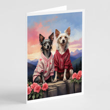 Load image into Gallery viewer, Chinese Crested Two Hearts Greeting Cards - Blank Note Cards – 8-Pack of Artist-Designed Cards with Envelopes