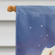 Load image into Gallery viewer, Clumber Spaniel Two Hearts House Flag