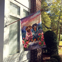 Load image into Gallery viewer, Dachshund Two Hearts House Flag