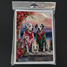 Load image into Gallery viewer, Dalmatian Two Hearts Greeting Cards - Blank Note Cards – 8-Pack of Artist-Designed Cards with Envelopes