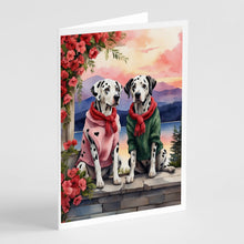 Load image into Gallery viewer, Dalmatian Two Hearts Greeting Cards - Blank Note Cards – 8-Pack of Artist-Designed Cards with Envelopes