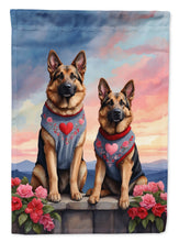 Load image into Gallery viewer, German Shepherd Two Hearts House Flag