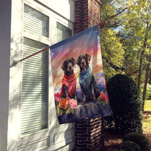 Load image into Gallery viewer, German Wirehaired Pointer Two Hearts House Flag