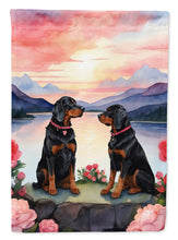 Load image into Gallery viewer, Gordon Setter Two Hearts House Flag