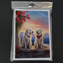 Load image into Gallery viewer, Great Pyrenees Two Hearts Greeting Cards - Blank Note Cards – 8-Pack of Artist-Designed Cards with Envelopes