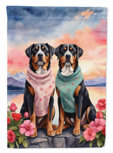 Load image into Gallery viewer, Greater Swiss Mountain Dog Two Hearts House Flag