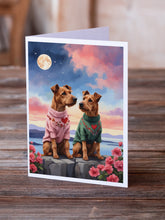 Load image into Gallery viewer, Irish Terrier Two Hearts Greeting Cards - Blank Note Cards – 8-Pack of Artist-Designed Cards with Envelopes