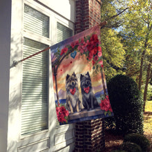 Load image into Gallery viewer, Keeshond Two Hearts House Flag