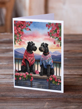 Load image into Gallery viewer, Kerry Blue Terrier Two Hearts Greeting Cards - Blank Note Cards – 8-Pack of Artist-Designed Cards with Envelopes