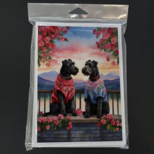 Load image into Gallery viewer, Kerry Blue Terrier Two Hearts Greeting Cards - Blank Note Cards – 8-Pack of Artist-Designed Cards with Envelopes