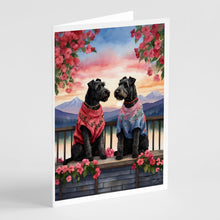 Load image into Gallery viewer, Kerry Blue Terrier Two Hearts Greeting Cards - Blank Note Cards – 8-Pack of Artist-Designed Cards with Envelopes