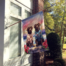 Load image into Gallery viewer, Chocolate Labrador Retriever Two Hearts House Flag