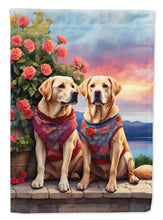 Load image into Gallery viewer, Yellow Labrador Retriever Two Hearts House Flag