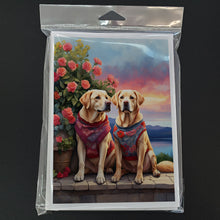 Load image into Gallery viewer, Yellow Labrador Retriever Two Hearts Greeting Cards - Blank Note Cards – 8-Pack of Artist-Designed Cards with Envelopes