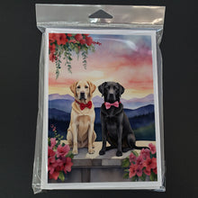 Load image into Gallery viewer, Labrador Retriever Two Hearts Greeting Cards - Blank Note Cards – 8-Pack of Artist-Designed Cards with Envelopes
