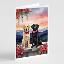 Load image into Gallery viewer, Labrador Retriever Two Hearts Greeting Cards - Blank Note Cards – 8-Pack of Artist-Designed Cards with Envelopes