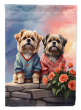 Load image into Gallery viewer, Lhasa Apso Two Hearts House Flag
