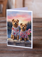 Load image into Gallery viewer, Norfolk Terrier Two Hearts Greeting Cards - Blank Note Cards – 8-Pack of Artist-Designed Cards with Envelopes