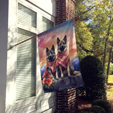 Load image into Gallery viewer, Norwegian Elkhound Two Hearts House Flag