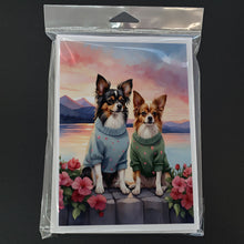 Load image into Gallery viewer, Papillon Two Hearts Greeting Cards - Blank Note Cards – 8-Pack of Artist-Designed Cards with Envelopes