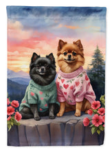Load image into Gallery viewer, Pomeranian Two Hearts House Flag
