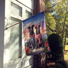 Load image into Gallery viewer, Scottish Deerhound Two Hearts House Flag