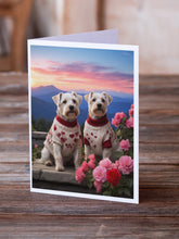 Load image into Gallery viewer, Sealyham Terrier Two Hearts Greeting Cards - Blank Note Cards – 8-Pack of Artist-Designed Cards with Envelopes
