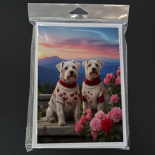 Load image into Gallery viewer, Sealyham Terrier Two Hearts Greeting Cards - Blank Note Cards – 8-Pack of Artist-Designed Cards with Envelopes