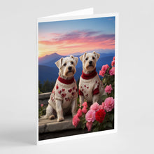 Load image into Gallery viewer, Sealyham Terrier Two Hearts Greeting Cards - Blank Note Cards – 8-Pack of Artist-Designed Cards with Envelopes