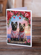 Load image into Gallery viewer, Skye Terrier Two Hearts Greeting Cards - Blank Note Cards – 8-Pack of Artist-Designed Cards with Envelopes