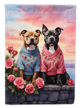 Load image into Gallery viewer, Staffordshire Bull Terrier Two Hearts House Flag