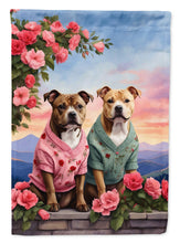 Load image into Gallery viewer, Staffordshire Bull Terrier Two Hearts House Flag
