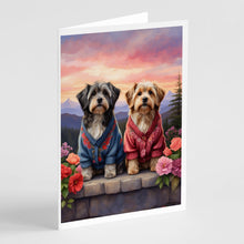 Load image into Gallery viewer, Tibetan Terrier Two Hearts Greeting Cards - Blank Note Cards – 8-Pack of Artist-Designed Cards with Envelopes