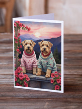 Load image into Gallery viewer, Wheaten Terrier Two Hearts Greeting Cards - Blank Note Cards – 8-Pack of Artist-Designed Cards with Envelopes