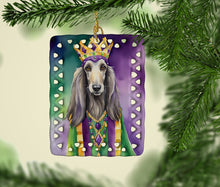 Load image into Gallery viewer, Afghan Hound King of Mardi Gras Porcelain Ornament