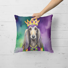 Load image into Gallery viewer, Afghan Hound King of Mardi Gras Throw Pillow