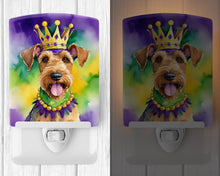 Load image into Gallery viewer, Airedale Terrier King of Mardi Gras Ceramic Night Light