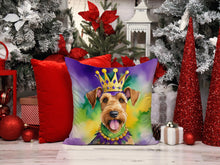 Load image into Gallery viewer, Airedale Terrier King of Mardi Gras Throw Pillow