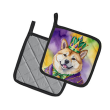 Load image into Gallery viewer, Akita King of Mardi Gras Pot Holders - Set of 2 Decorative Kitchen Helpers | Made in the USA