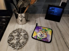 Load image into Gallery viewer, Akita King of Mardi Gras Pot Holders - Set of 2 Decorative Kitchen Helpers | Made in the USA