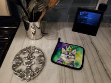 Load image into Gallery viewer, Alaskan Klee Kai King of Mardi Gras Pot Holders - Set of 2 Decorative Kitchen Helpers | Made in the USA