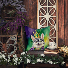 Load image into Gallery viewer, Alaskan Klee Kai King of Mardi Gras Throw Pillow - 14x14 Decorative Pillow – Art for Your Home &amp; Patio