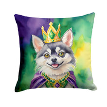 Load image into Gallery viewer, Alaskan Klee Kai King of Mardi Gras Throw Pillow - 14x14 Decorative Pillow – Art for Your Home &amp; Patio