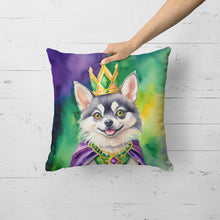 Load image into Gallery viewer, Alaskan Klee Kai King of Mardi Gras Throw Pillow