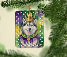 Load image into Gallery viewer, Alaskan Malamute King of Mardi Gras Porcelain Ornament