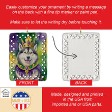 Load image into Gallery viewer, Alaskan Malamute King of Mardi Gras Porcelain Ornament
