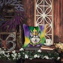 Load image into Gallery viewer, Alaskan Malamute King of Mardi Gras Throw Pillow - 14x14 Decorative Pillow – Art for Your Home &amp; Patio