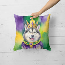 Load image into Gallery viewer, Alaskan Malamute King of Mardi Gras Throw Pillow